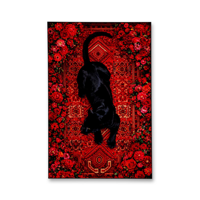 Tapis tissé crème à imprimé tigre Mosso, 6'7" x 9'10"