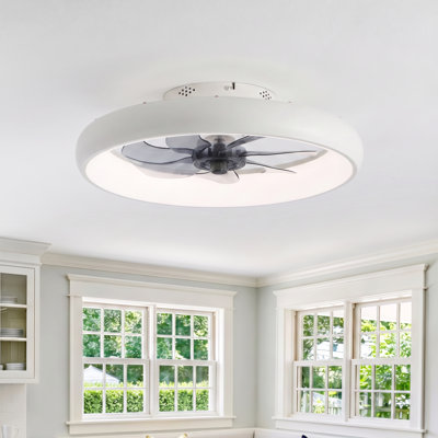 20'' Dianeshia Flush Mount Dimmable Ceiling Fan with LED Lights