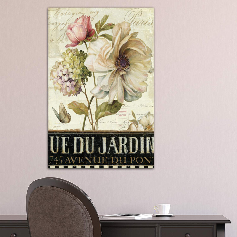Marche de fleurs II par Lisa Audit - impression d'art graphique, H 40 po x l 26 po x P 1,5 po, Toile tendue
