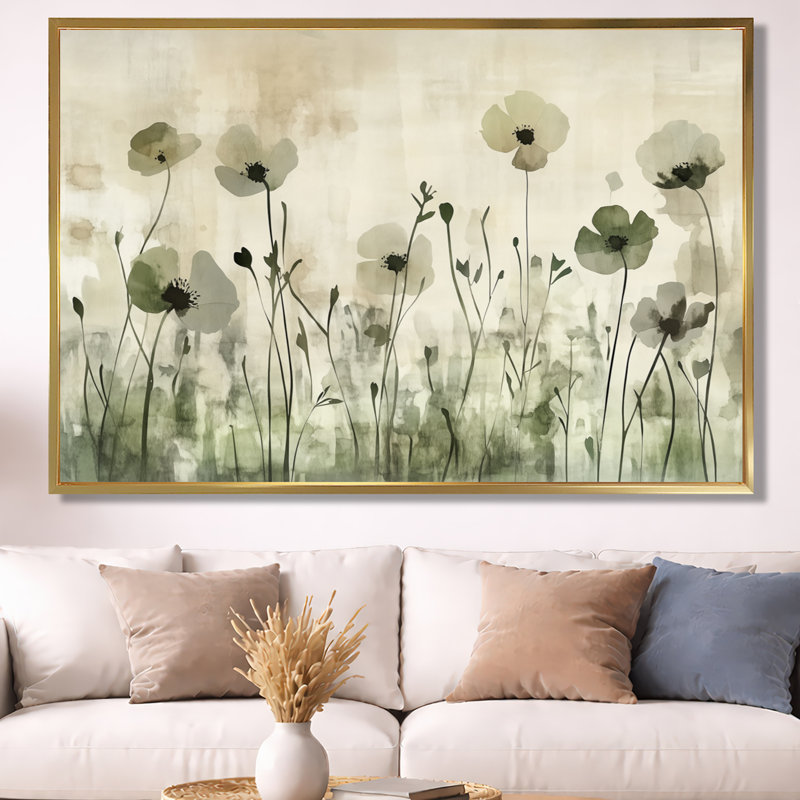 «Blooming Garden», art mural sur toile botanique, Ryley, H 40 po x l 60 po, Cadre flottant doré