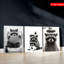 «Raccoon Bathroom», reproduction sur toile 3 pièces pour une décoration ludique de la salle de bain-1027816164