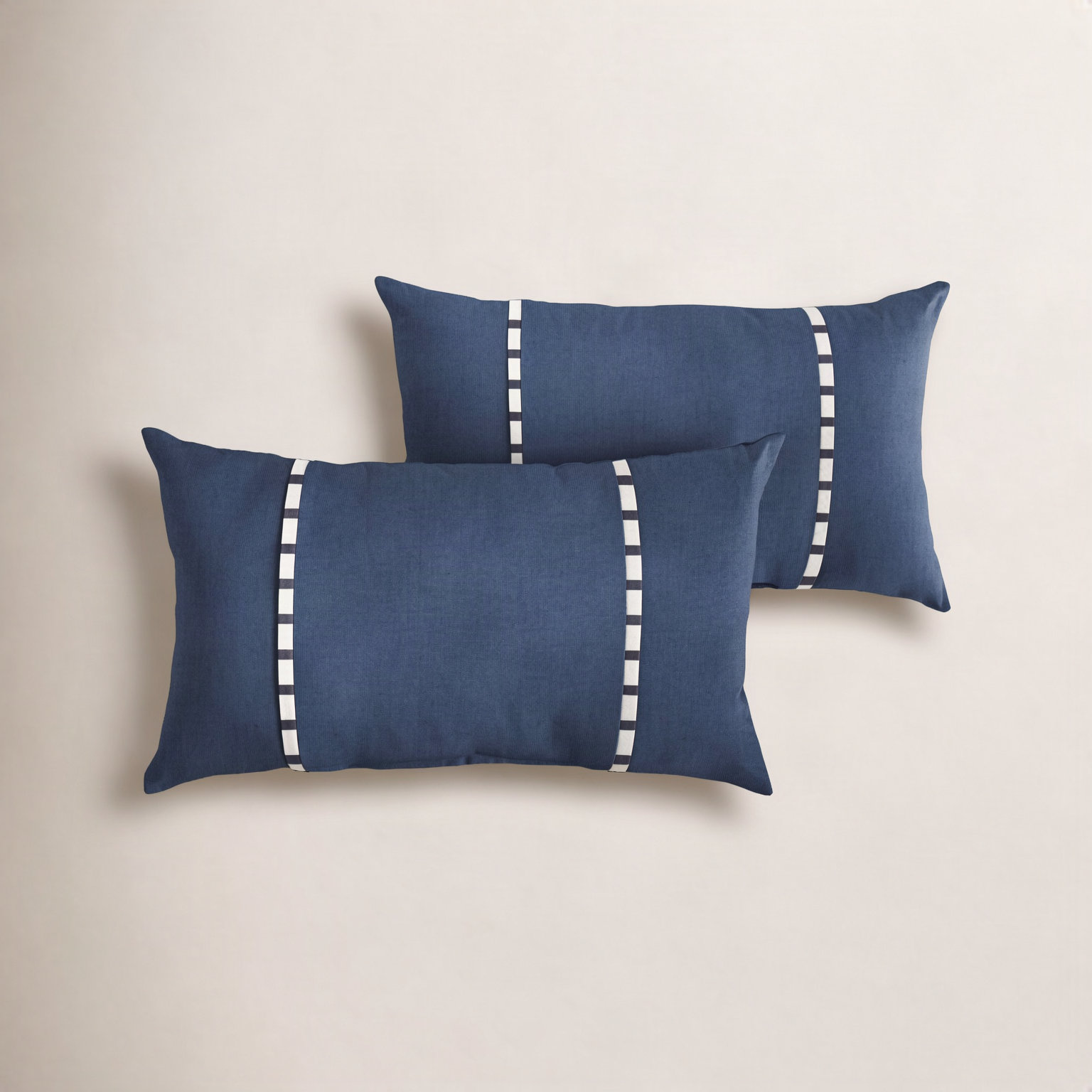 Keegan 26" x 16" Sunbrella® Pillow Cover and Insert, 14" x 24", Navy