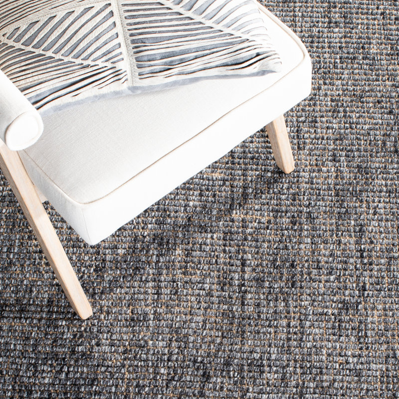 Gascon Handmade Flatweave Charcoal/Brown/Grey Area Rug, Rectangle 6' x 9'