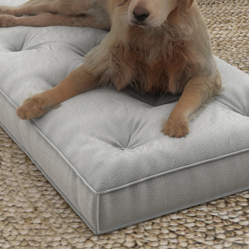 Oreiller de sol en polyester / velours Fonz, Ardoise