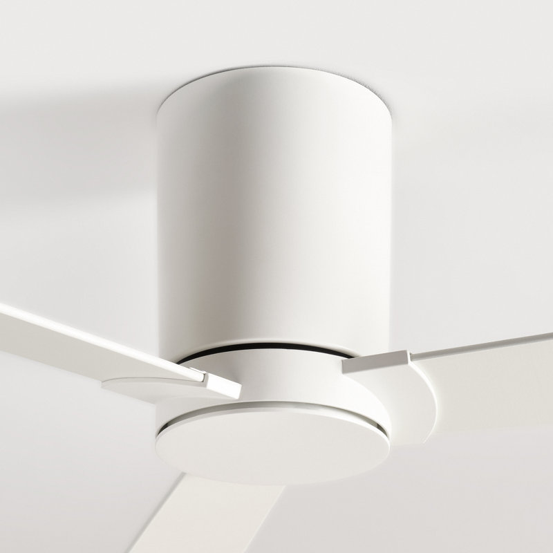 Visual Comfort Fan Rozzen 32 Hugger Indoor Ceiling Fan with Matte White ABS blades and Handheld Remote, Matte White