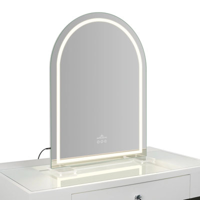 Stage Lite Arch Vanity Mirror with LED Lights, Soft Touch Sensors, 3 Dimmable Light Temperatures