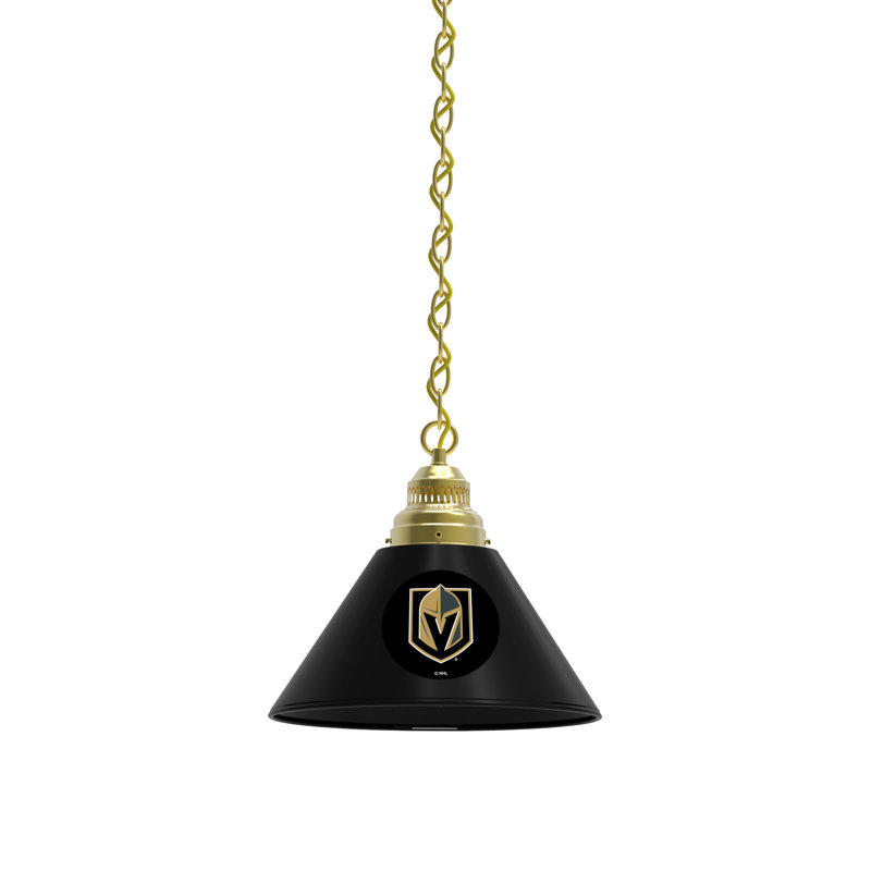 Luminaire suspendu conique 1 lumière NHL, Laiton, Golden Knights de Las Vegas