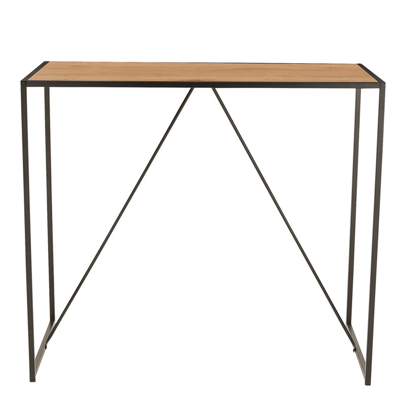 Joliet Metal Base Dining Table, Oak