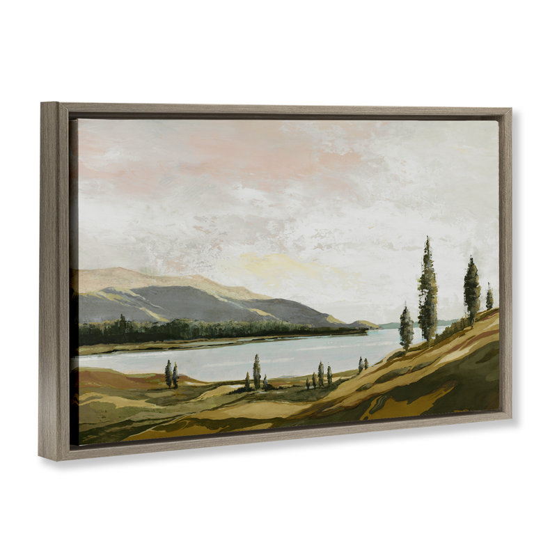 Cadre flottant Calm Scenic Landscape, design par Max Maxx, Cadre flottant orme Montalcino, H 21 po x l 31 po