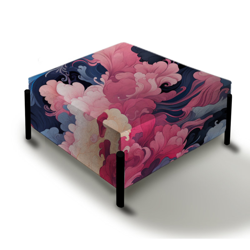 Rose et mauve mystique Camouflage Reverie - grand repose-pieds carré camouflage