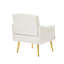 Fauteuil en velours blanc crème avec pieds en métal - Ajoutez une touche chic à vos pieds