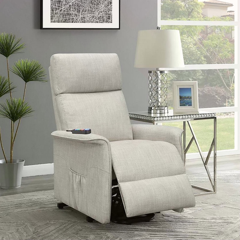 Fauteuil inclinable électrique lève-personne rembourré avec télécommande câblée, Beige
