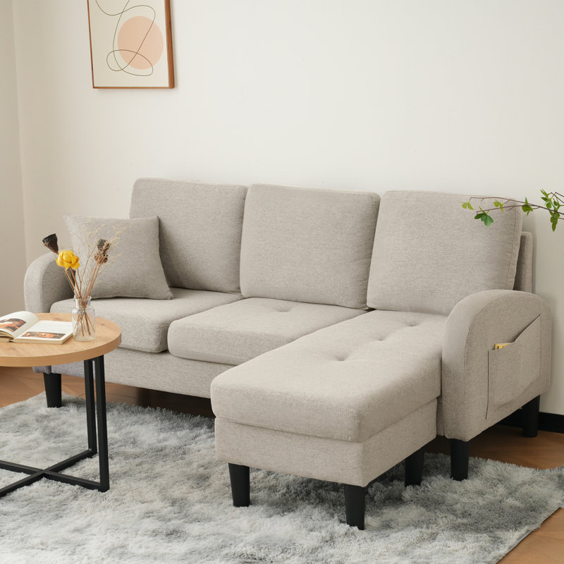 3 Seater Linen Sofa, Beige