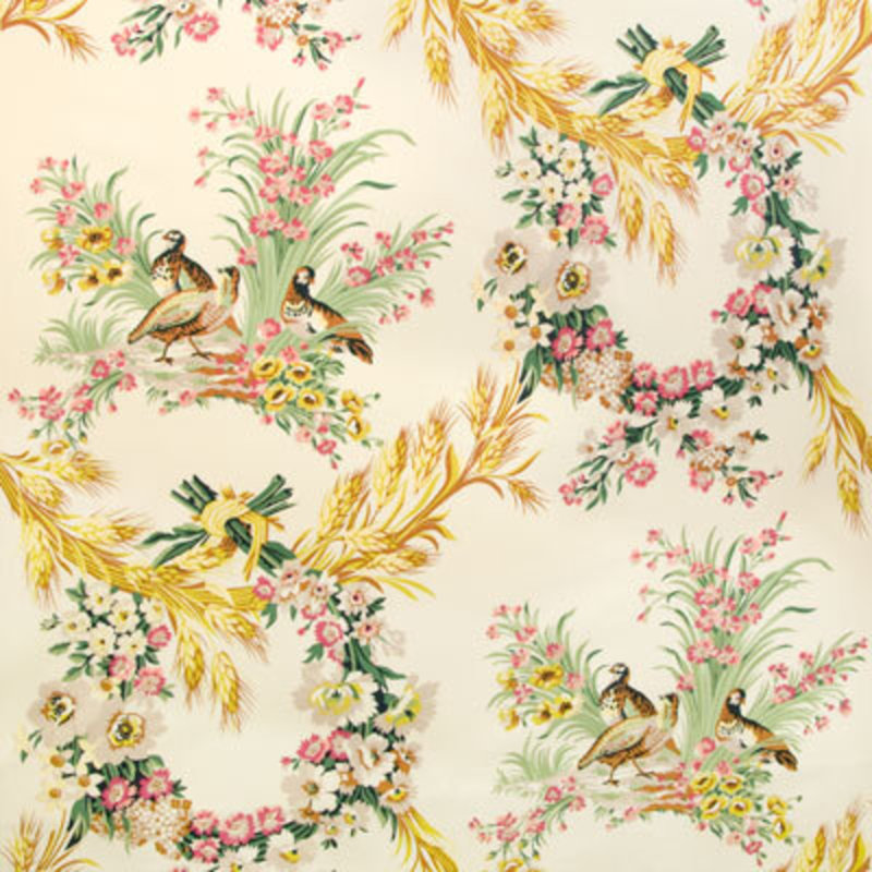 Les Perdrix Glazed Chintz 100% Cotton Fabric