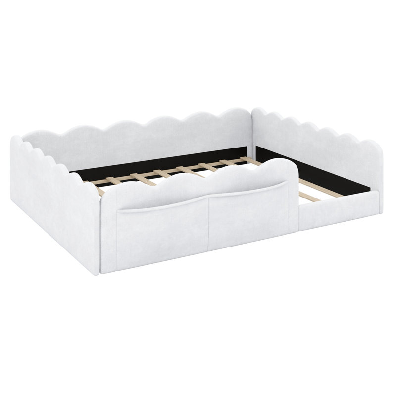 Lit simple rembourré pour petites chambres, Blanc