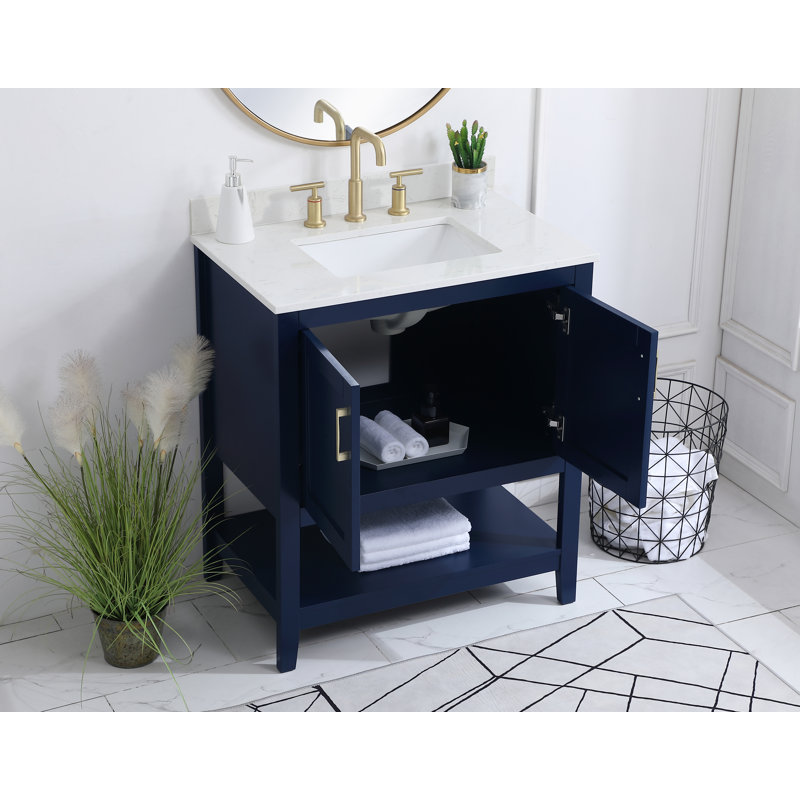 Ensemble de meuble-lavabo simple 30 po Scottsbluff, Bleu
