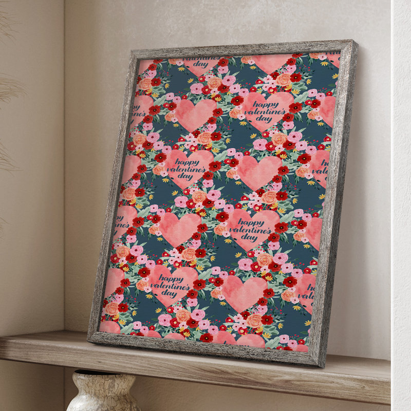 «Sweet Hearts Collection», reproduction encadrée E - bois massif, H 15 po x l 12 po