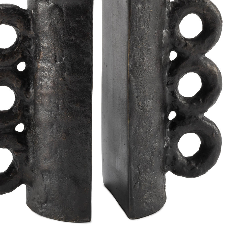 Chandra Bookend Set (Grey), Black