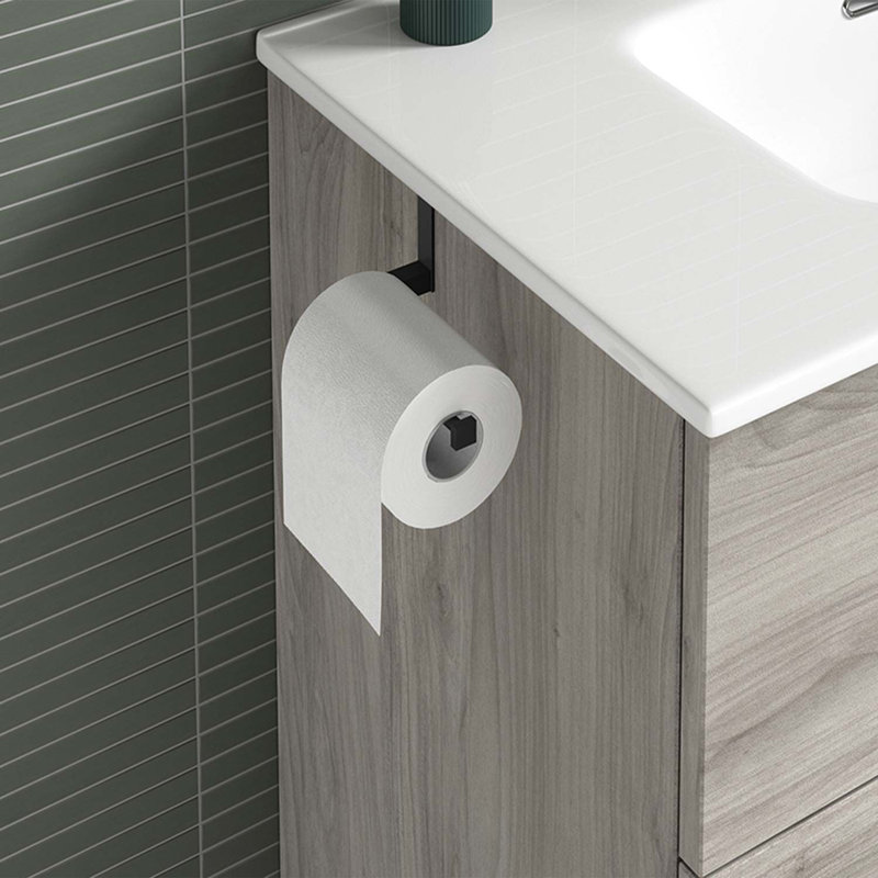 Porte-papier hygiénique en laiton DAX,, Noir mat
