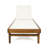 White Mesh Chaise Lounge For Poolside - Wood Framework Relax In Patio With And