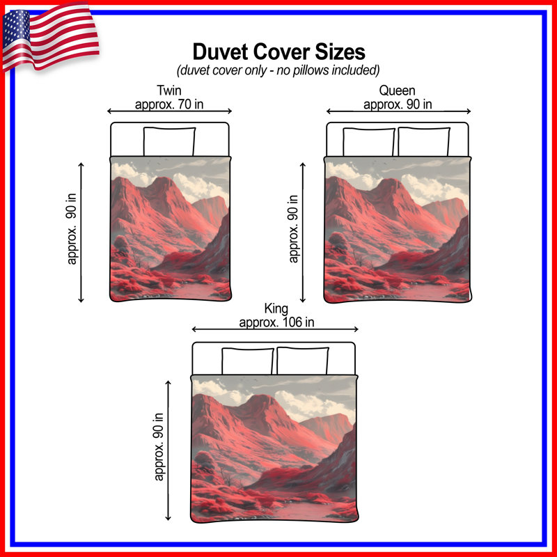 Housses de couette Red Mountain Landscape, Grand lit