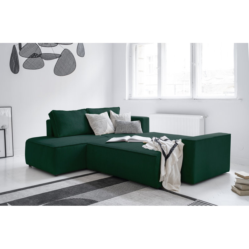 Brave Dave Corner Sofa L Shape, Left Hand Facing, Bottle Green