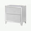 Table de chevet 2 tiroirs avec accents scintillants, argent