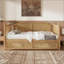 Lit de jour en rotin de style traditionnel avec 2 tiroirs pour un espace limité, chambre d'amis, aucun sommier nécessaire