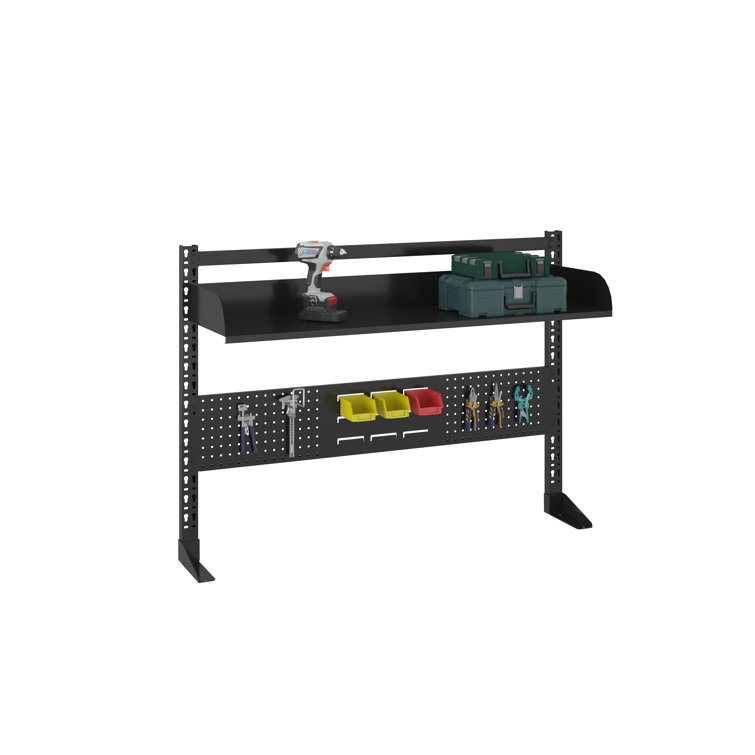 Modular 44 in. W Metal Workbench Tool Storage Kit with Pegboard and Tray