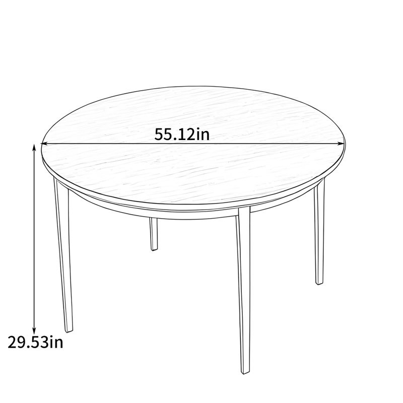 Table ronde Wabi-sabi, H 29,53 po x L 55,12 po x l 55,12 po