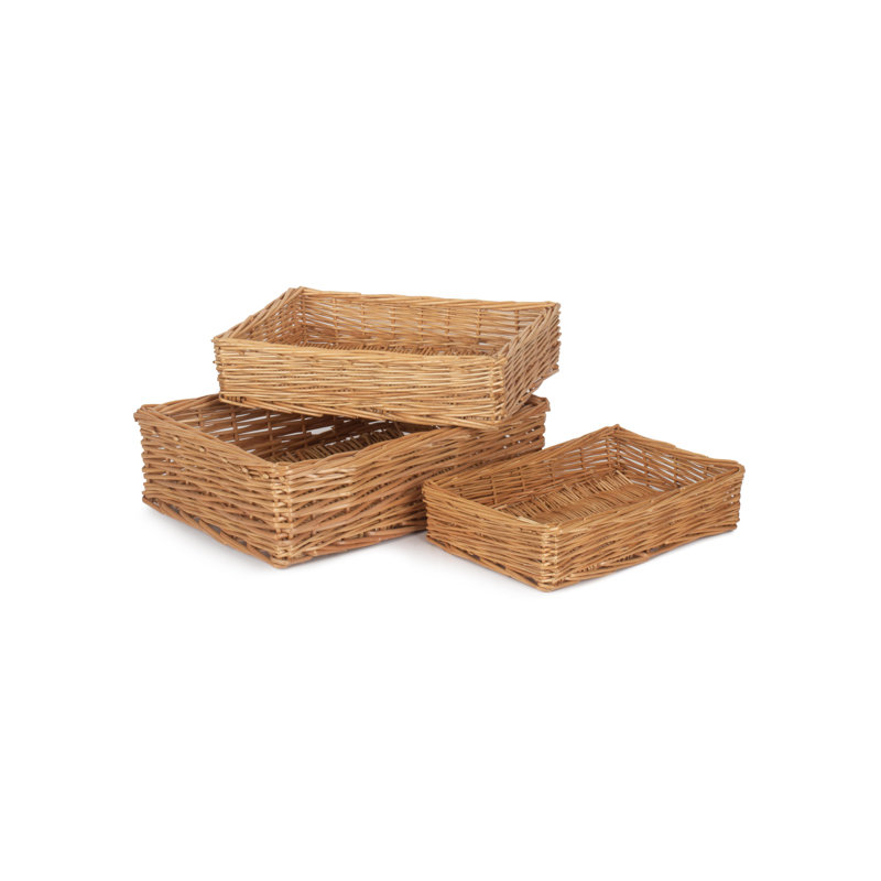 Sherri 3 Piece Wicker Storage Tray Set