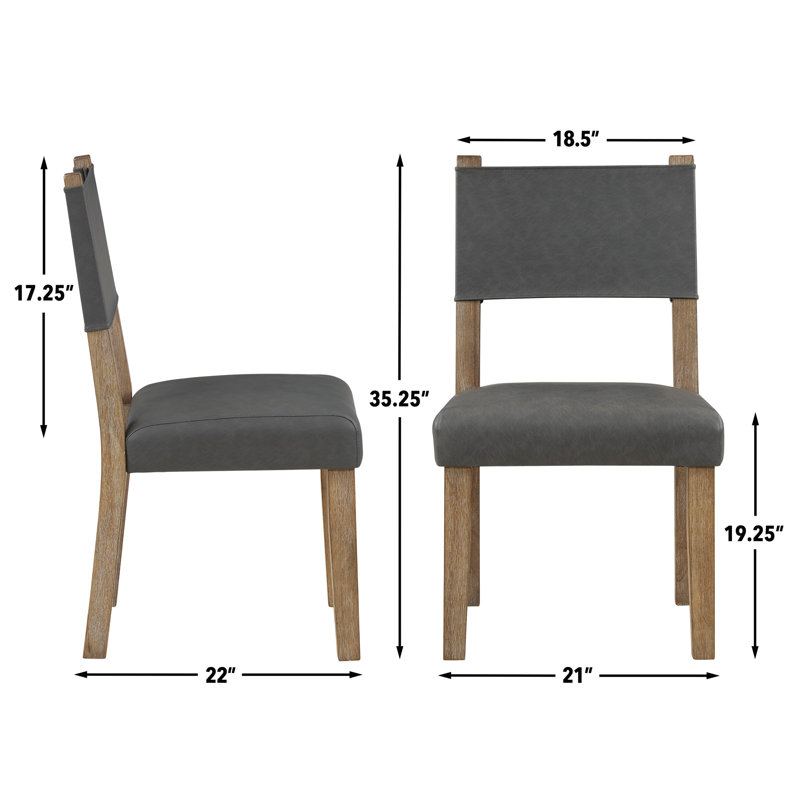 Ensemble de salle à manger Rickye, 5 pièces: table, 4 chaises, Brun / Gris