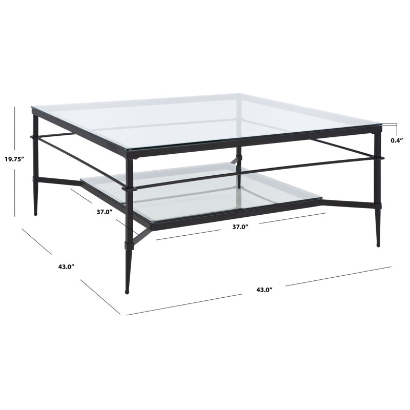 Vera Glass Coffee Table, Black