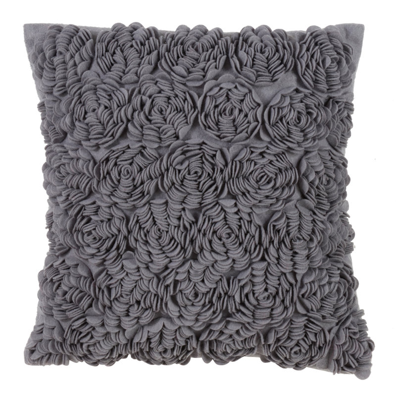 Tatik Collection Ruffled Pillow Cover, Slate