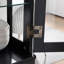 Vitrine de 68,7 pouces de hauteur à quatre portes en vitrine en panneau de fibres à densité moyenne et verre noir avec tablettes réglables-129173039-129173040
