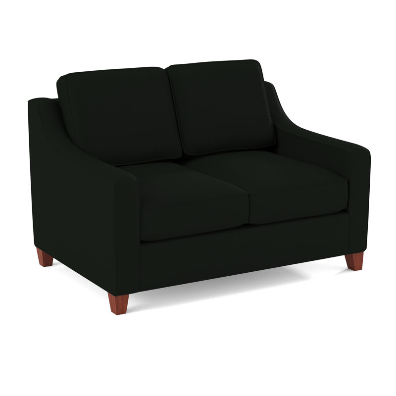 Canapé-lit à accoudoirs carrés 54 po Clark, Cerisier BM, Noir Dorset