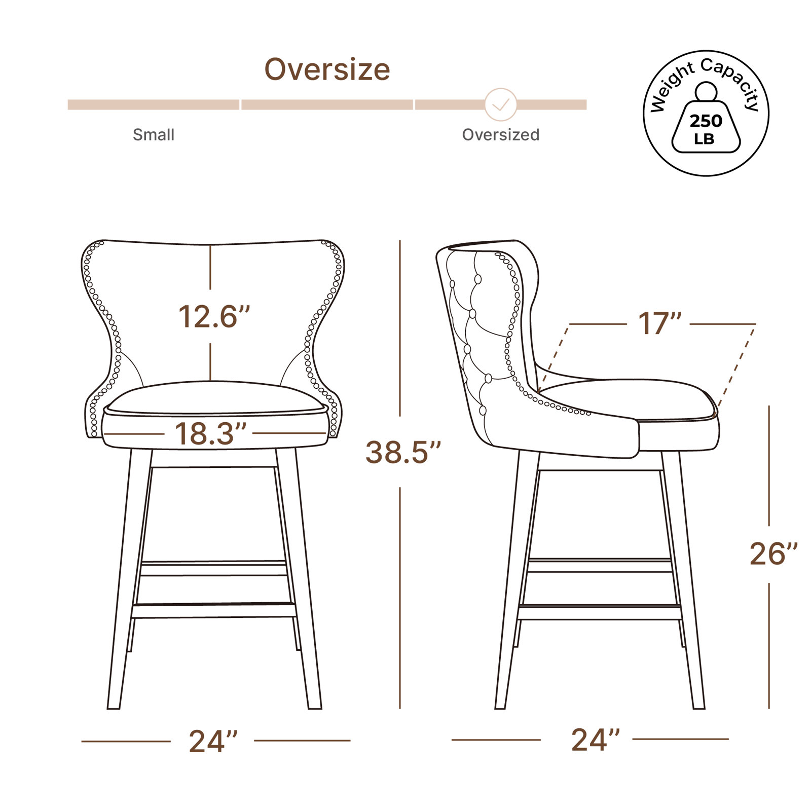 Caraline 30" Swivel Bar Stool, Counter Stool (26" Seat Height), Beige