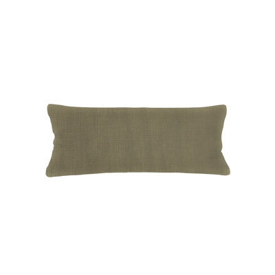 Housse de coussin en lin vert olive 20x54