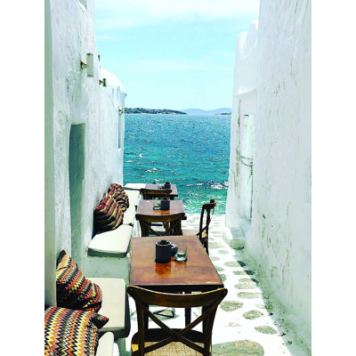 Grecian Tables by the Sea - reproduction d'art sur toile tendue