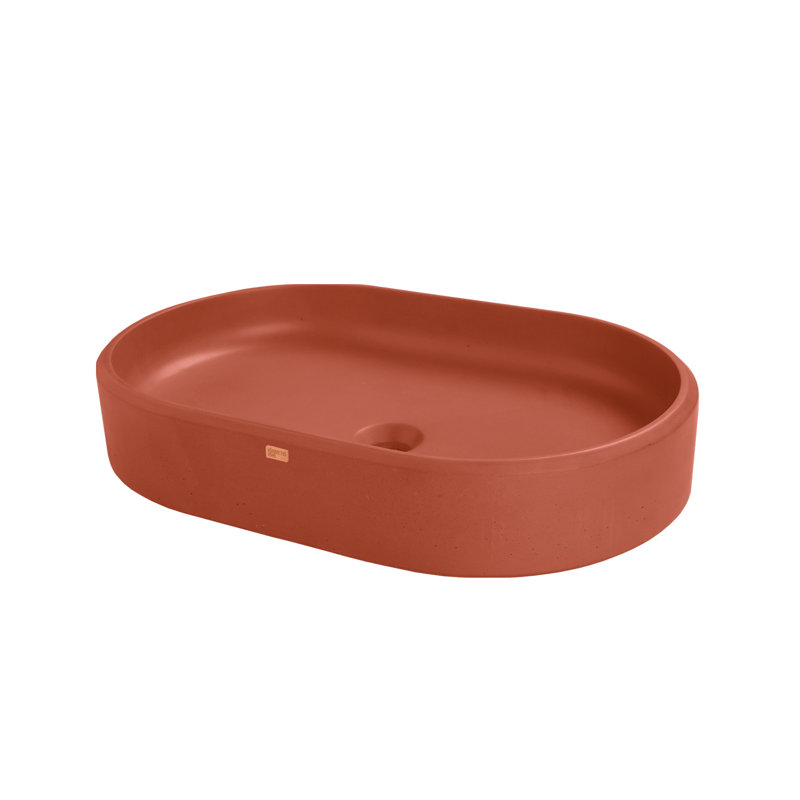 Ubud 22.4'' L Bathroom Sink, Terracota