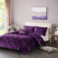 Literie en velours mauve pour très grand / très grand lit - Édredon à motif de losanges et coussin décoratif inclus dans le dessus avec des taies décoratives
