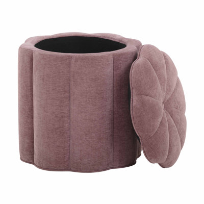 Repose-pieds avec rangement Fleur Mauve
