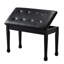 Duo banc de piano avec rangement, tabouret de piano en bois avec coussin rembourré imperméable, noir-370211723