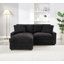 Ensemble de canapé modulaire en forme de L 72 pouces pour salon, canapé 2 places confortable avec repose-pieds mobile et 3 rangements, tissu en polyester, noir-134001862-134001864-134001866