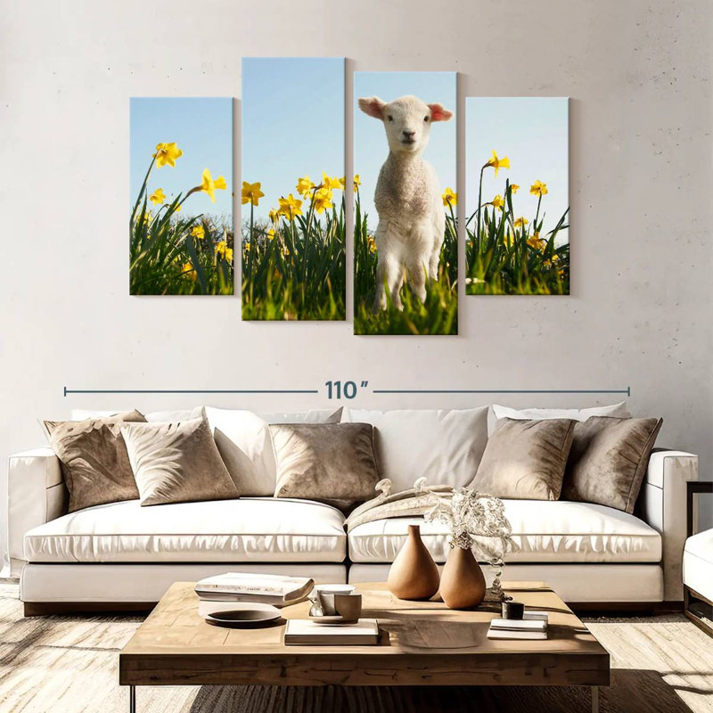 Brampt Springtime Lamb, 54" H x 84" W
