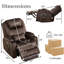 Upholstered Velvet Power Reclining Heated Massage Chair-1925998336