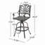 Tabouret de bar pivotant en fonte d'aluminium