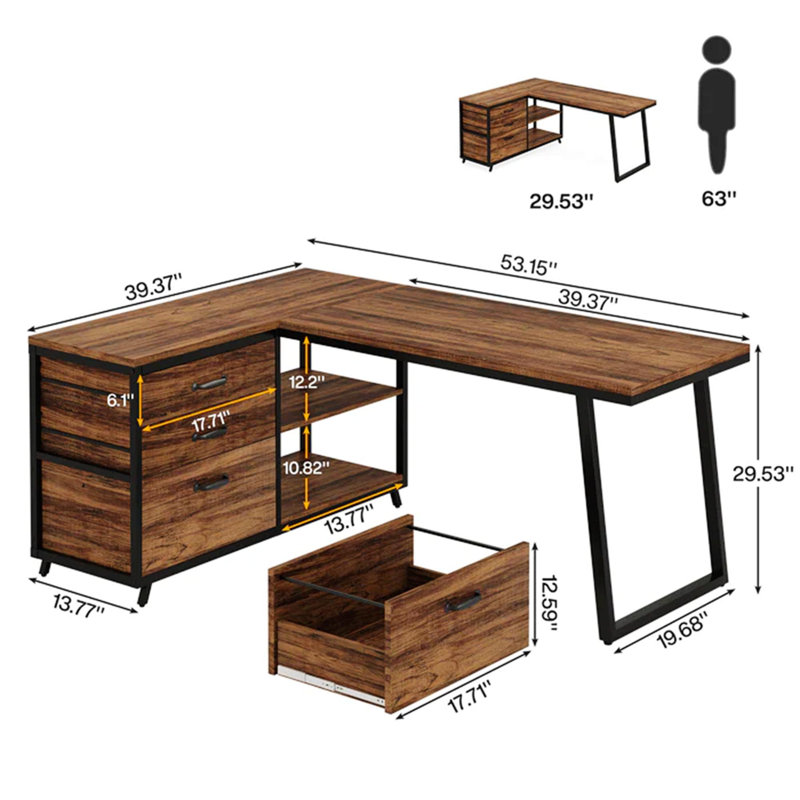 Bureau de travail, bureau d'ordinateur, bureau en L pour bureau personnel
