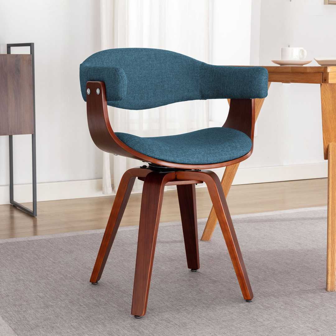 Boase Fabric Swivel Mid-Century Dining Chair Wade Logan® Upholstery 