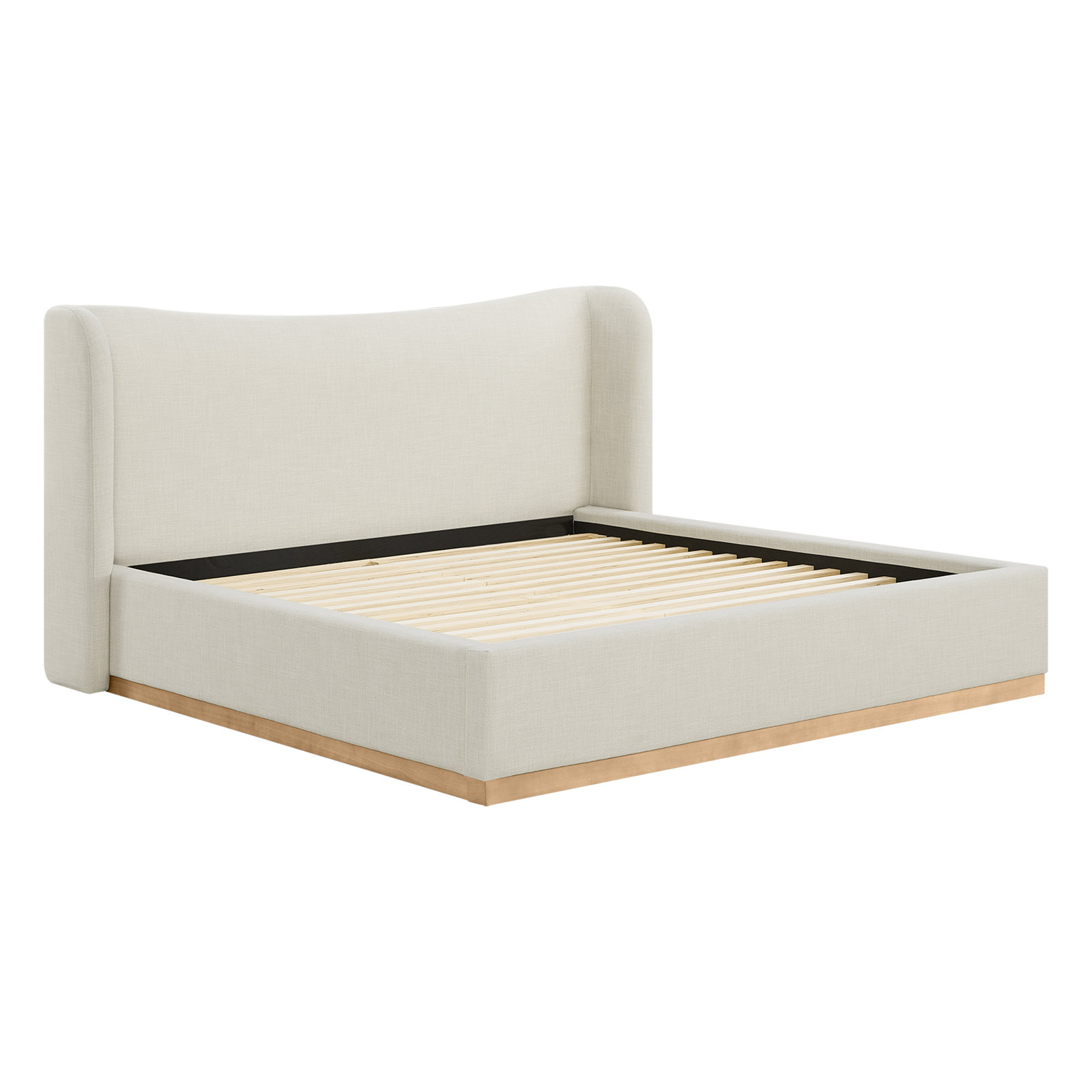 Adelaide Wingback Platform Bed, Effie Linen, King 